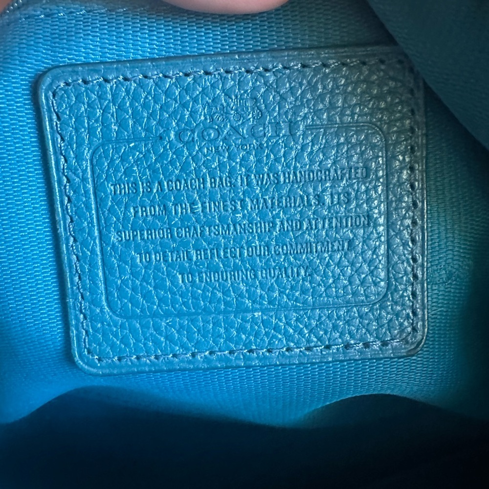 Coach Teal Leather Tote - Picture 6 of 8